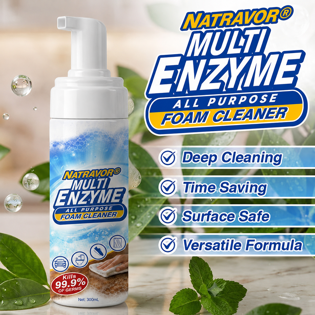 NATRAVOR® Multi-Enzyme Foam Cleaner ✨